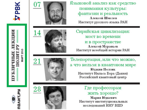 Афиша Публичных лекций «Полит.ру» на март 2013 года
