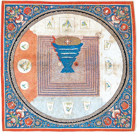 Космологическая мандала с горой Меру. Китай, XIV в. 